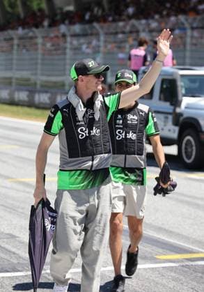 29 06 2025, Red Bull Ring, Spielberg, Formula 1 Austrian Grand Prix 2025 , pictured Nico Hülkenberg DEU , Stake F1 Team Kick Sauber and Gabriel Bortoleto BRA , Stake F1 Team Kick Sauber at the drivers parade Photo by Alessandro Martellotta Hasan Bratic DeFodi Images