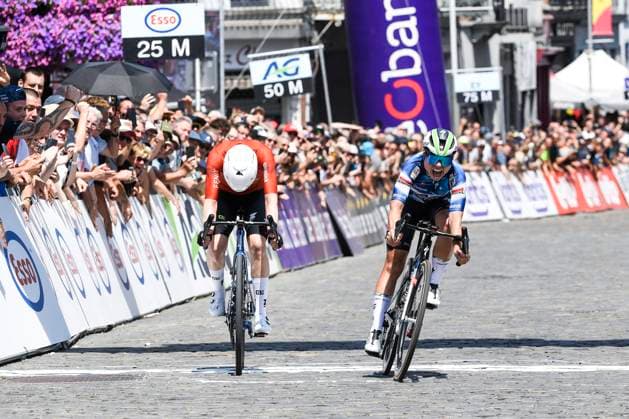 Belgian 2025 National Championship Binche 29 06 2025 BINCHE, BELGIUM - JUNE 29 : GHEKIERE Justine of AG Insurance - Soudal Team winning the Women Elite cycling road race of the Belgian National Championships 2025 an UCI National Championships cycling race of 132,8 km with start in Binche and finish in Binche on June 29, 2025 in Binche, Belgium, 29 06 2025 Binche Belgium  Copyright: xMarcxGoyvaertsx