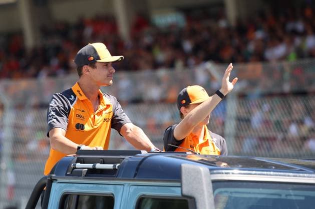 Oscar Piastri McLaren Formula 1 Team, 81 , Lando Norris McLaren Formula 1 Team, 04 , Drivers Parade, Drivers Parade, Grand Prix of Austria, Motorsport, Men, Formula 1, 29 06 2025 Spielberg Styria Austria Copyright: xkolbert-press AnnikaxGrafx
