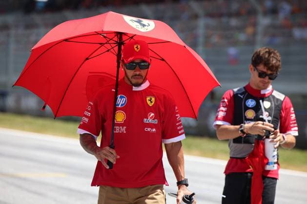 Lewis Hamilton Scuderia Ferrari HP, 44 , Charles Leclerc Scuderia Ferrari HP, 16 , Drivers Parade, Drivers Parade, Grand Prix of Austria, Motorsport, Men, Formula 1, 29 06 2025 Spielberg Styria Austria Copyright: xkolbert-press AnnikaxGrafx