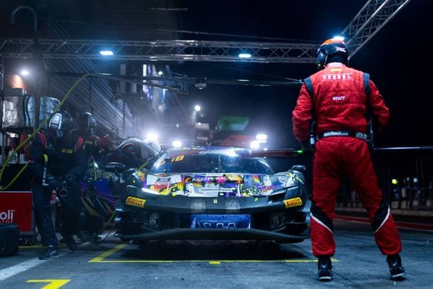 Sport Themen der Woche KW26 Sport Bilder des Tages AUTO - GT WORLD CHALLENGE EUROPE ENDURANCE CUP - 24 HOURS OF SPA 2025 08 ROSI Nicolo (sui), SCHIRO Niccolo (ita), FUMANELLI David (ita), DI AMATO Daniele (ita), Kessel Racing, Ferrari 296 GT3, action pitstop, arrÃªt aux stands during the CrowdStrike 24 Hours of Spa 2025, 3rd round of the GT World Challenge Europe Endurance Cup 2025, from June 26 to 29, 2025 on the Circuit de Spa-Francorchamps, in Stavelot, Belgium - StavelotBelgium  Copyright: xMariusxHeckerx