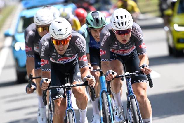 Belgian 2025 National Championship Binche 29 06 2025 BINCHE, BELGIUM - JUNE 29 : Meurisse Xandro of Alpecin - Deceuninck, Philipsen Jasper of Alpecin - Deceuninck during the Men Elite cycling road race of the Belgian National Championships 2025 an UCI National Championships cycling race of 230 km with start in Binche and finish in Binche on June 29, 2025 in Binche, Belgium, 29 06 2025 Binche Belgium  Copyright: xNicoxVereeckenx