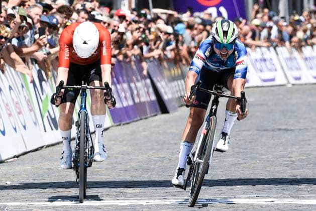Belgian 2025 National Championship Binche 29 06 2025 BINCHE, BELGIUM - JUNE 29 : GHEKIERE Justine of AG Insurance - Soudal Team winning the Women Elite cycling road race of the Belgian National Championships 2025 an UCI National Championships cycling race of 132,8 km with start in Binche and finish in Binche on June 29, 2025 in Binche, Belgium, 29 06 2025 Binche Belgium  Copyright: xMarcxGoyvaertsx