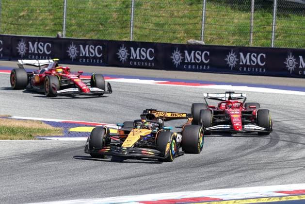 Oscar Piastri McLaren Formula 1 Team 81 , Charles Leclerc Scuderia Ferrari HP 16 , Lewis Hamilton Scuderia Ferrari HP 44 , Race, Grand Prix of Austria, Motorsport, Men, Formula 1, 29 06 2025 Spielberg Styria Austria Copyright: xkolbert-press ChristianxKolbertx
