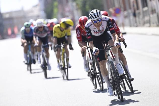 Belgian Tim Wellens of UAE Team Emirates pictured in action during the men s elite road race of the Belgian Cycling Championships, 230km from and to the Grand Place square in Binche on Sunday 29 June 2025. POOLxNICOxVEREECKEN  x128058806x