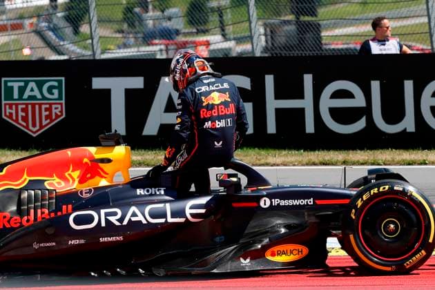 29 06 2025, xsvx, Motorsport FIA Formula 1, Austrian Grand Prix v l Max Verstappen Oracle Red Bull Racing starting number 1 after the accident with Andrea Kimi Antonelli Mercedes AMG Petronas starting number 12 FIA REGULATIONS PROHIBIT ANY USE OF PHOTOGRAPHS as IMAGE SEQUENCES and or QUASI VIDEO Zeltweg Spielberg
