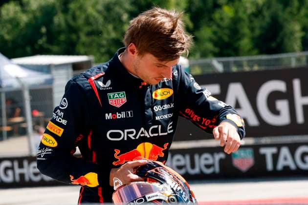 29 06 2025, xsvx, Motorsport FIA Formula 1, Austrian Grand Prix v l Max Verstappen Oracle Red Bull Racing starting number 1 after the accident with Andrea Kimi Antonelli Mercedes AMG Petronas starting number 12 FIA REGULATIONS PROHIBIT ANY USE OF PHOTOGRAPHS as IMAGE SEQUENCES and or QUASI VIDEO Zeltweg Spielberg
