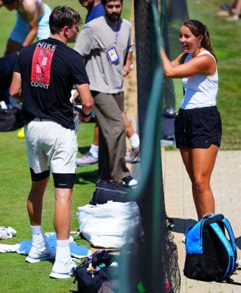 Jodie Burrage and Jack Draper chat Wimbledon Tennis Championships, Sunday Practice, The All England Lawn Tennis and Croquet Club, London, UK - 29 Jun 2025London The All England Lawn Tennis and United Kingdom  Copyright: xJavierxGarcia Shutterstockx 15371377bn