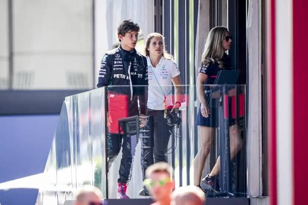 SPIELBERG - Kimi Antonelli (Mercedes) enters team Red Bull to talk to Max Verstappen during the Austrian Grand Prix. ANP SANDER KING xVIxANPxSportx xxANPxIVx 530687713 originalFilename: 530687713.jpg