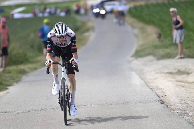 Belgian Tim Wellens of UAE Team Emirates pictured in action during the men s elite road race of the Belgian Cycling Championships, 230km from and to the Grand Place square in Binche on Sunday 29 June 2025. POOLxNICOxVEREECKEN  x128059798x