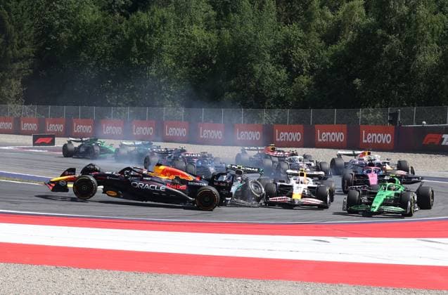 29 06 2025, Red Bull Ring, Spielberg, Formula 1 Grand Prix of Austria 2025 , in the picture accident between Andrea Kimi Antonelli ITA , Mercedes AMG Petronas Formula One Team and Max Verstappen NLD , Oracle Red Bull Racing, both drivers retire Photo by Alessandro Martellotta Hasan Bratic DeFodi Images