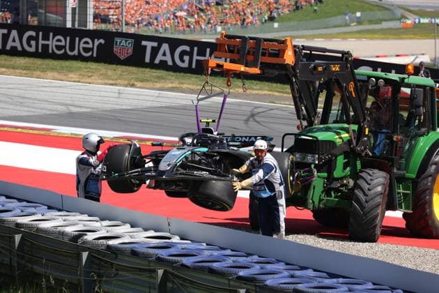 29 06 2025, Red Bull Ring, Spielberg, Formula 1 Grand Prix of Austria 2025 , in the picture accident between Andrea Kimi Antonelli ITA , Mercedes AMG Petronas Formula One Team and Max Verstappen NLD , Oracle Red Bull Racing, both drivers retire Photo by Alessandro Martellotta Hasan Bratic DeFodi Images