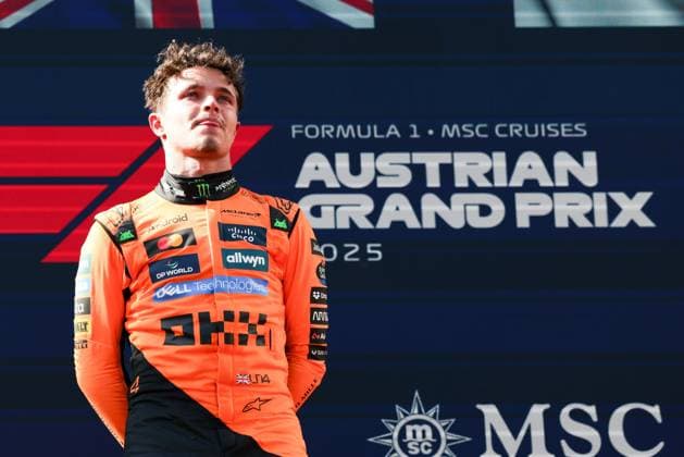 Winner, Winner, Lando Norris McLaren Formula 1 Team , Race, Grand Prix of Austria, Motorsport, Men, Formula 1, 29 06 2025 Spielberg Styria Austria Copyright: xkolbert-press ChristianxKolbertx