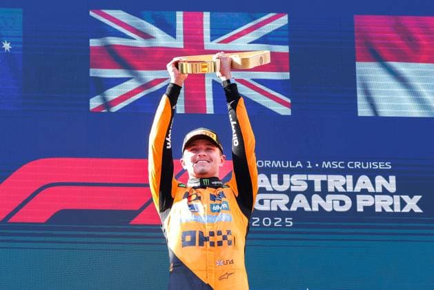 Winner, Winner, Lando Norris McLaren Formula 1 Team , Race, Grand Prix of Austria, Motorsport, Men, Formula 1, 29 06 2025 Spielberg Styria Austria Copyright: xkolbert-press ChristianxKolbertx