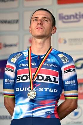 Belgian 2025 National Championship Binche 29 06 2025 BINCHE, BELGIUM - JUNE 29 : Evenepoel Remco of Soudal Quick-Step pictured during the podium ceremony of the Men Elite cycling road race of the Belgian National Championships 2025 an UCI National Championships cycling race of 230 km with start in Binche and finish in Binche on June 29, 2025 in Binche, Belgium, 29 06 2025 Binche Belgium  Copyright: xNicoxVereeckenx