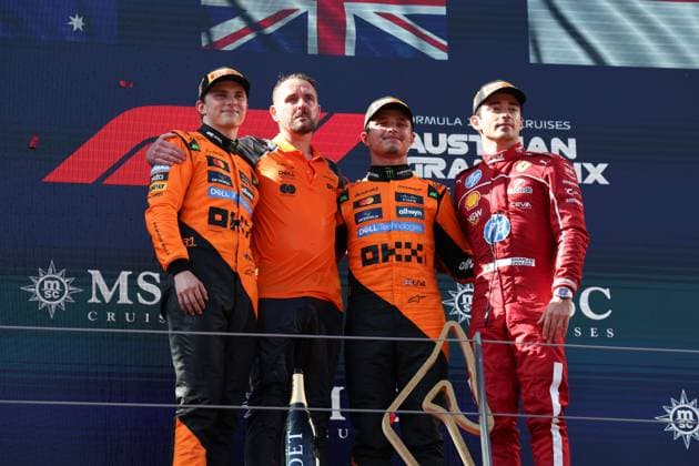 81 Oscar Piastri AUS, McLaren F1 Team , 4 Lando Norris GBR, McLaren F1 Team , 16 Charles Leclerc MCO, Scuderia Ferrari HP , F1 Grand Prix of Austria at Red Bull Ring on June 29, 2025 in Spielberg, Austria Photo by HOCH ZWEI Spielberg Austria