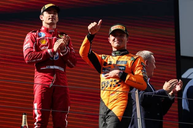 4 Lando Norris GBR, McLaren F1 Team , 16 Charles Leclerc MCO, Scuderia Ferrari HP , F1 Grand Prix of Austria at Red Bull Ring on June 29, 2025 in Spielberg, Austria Photo by HOCH ZWEI Spielberg Austria