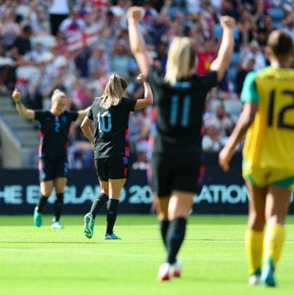 England Women v Jamaica Women International Friendly, Länderspiel, Nationalmannschaft Ella Toone of England celebrates scoring the first goal during the International Friendly match at the King Power Stadium, Leicester UK Newspapers OUT Copyright: xAndyxSumnerx FIL-21937-0017