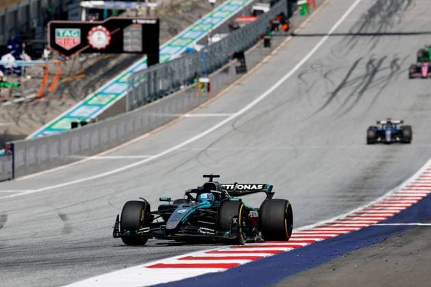63 George Russell GBR, Mercedes AMG Petronas F1 Team , F1 Grand Prix of Austria at Red Bull Ring on June 29, 2025 in Spielberg, Austria Photo by HOCH ZWEI Spielberg Austria