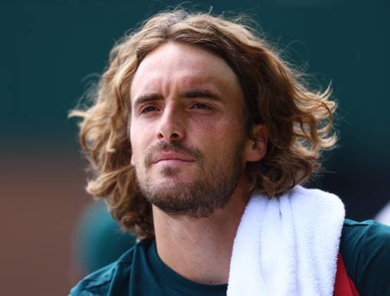 Wimbledon Championships 2025 AELTC, Saturday Practice, London, UK - 29 06 2025 Stefanos Tsitsipas (GRE) Practices at Wimbledon ahead of the 2025 Championships London Wimbledon London GBR, UK NEWSPAPERS OUT Copyright: xMarkxGreenwoodx