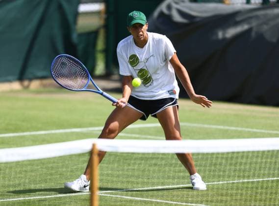 Wimbledon Championships 2025 AELTC, Saturday Practice, London, UK - 29 06 2025 Madison Keys (USA) Practices at Aorangi Park at Wimbledon ahead of the 2025 Championships London Wimbledon London GBR, UK NEWSPAPERS OUT Copyright: xMarkxGreenwoodx