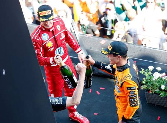 16 Charles Leclerc MCO, Scuderia Ferrari HP , 4 Lando Norris GBR, McLaren F1 Team , F1 Grand Prix of Austria at Red Bull Ring on June 29, 2025 in Spielberg, Austria Photo by HOCH ZWEI Spielberg Austria