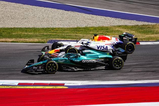 F1 - AUSTRIAN GRAND PRIX 2025 18 STROLL Lance (can), Aston Martin F1 Team AMR25, 06 HADJAR Isack (fra), Visa Cash App RB F1 Team VCARB02, action during the Formula 1 MSC Cruises Austrian Grand Prix 2025, 11th round of the 2025 FIA Formula One World Championship, WM, Weltmeisterschaft from June 27 to 29, 2025 on the Red Bull Ring, in Spielberg, Austria - SpielbergAustria Copyright: xFLORENTxGOODENx