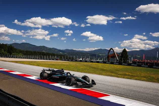 F1 - AUSTRIAN GRAND PRIX 2025 63 RUSSELL George (gbr), Mercedes AMG F1 Team W16, action during the Formula 1 MSC Cruises Austrian Grand Prix 2025, 11th round of the 2025 FIA Formula One World Championship, WM, Weltmeisterschaft from June 27 to 29, 2025 on the Red Bull Ring, in Spielberg, Austria - SpielbergAustria  Copyright: xANTONINxVINCENTx