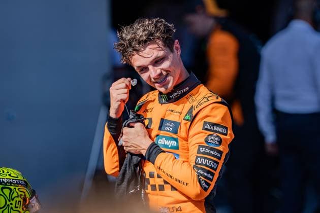 FORMULA 1 - GP of Austria 2025 SPIELBERG,AUSTRIA,29.JUN.25 - MOTORSPORTS, FORMULA 1 - Grand Prix of Austria, Red Bull Ring. Image shows the rejoicing of Lando Norris (GBR McLaren).  GEPAxpictures xMatthiasxTrinkl