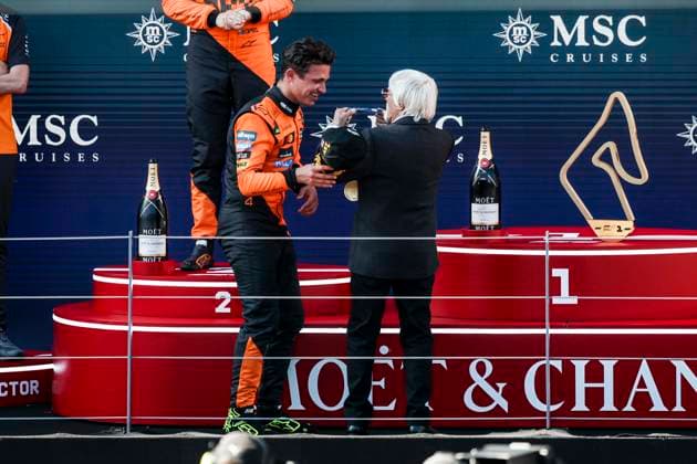 4 Lando Norris GBR, McLaren F1 Team , Bernie Ecclestone GBR , F1 Grand Prix of Austria at Red Bull Ring on June 29, 2025 in Spielberg, Austria Photo by HOCH ZWEI Spielberg Austria