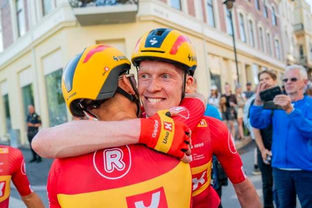 Norwegian Cycling Championships 2025 Honefoss 20250629 Tobias Halland Johannessen and Andreas Leknessund after the Norwegian Cycling Championships 2025 in Honefoss Photo Fredrik Varfjell NTB Honefoss Norway EDITORIAL USE ONLY RESTRICTED USE FOR BETTING COMPANIES  Copyright: xx