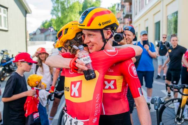 Norwegian Cycling Championships 2025 Honefoss 20250629 Johannes Kulset and Andreas Leknessund after the Norwegian Cycling Championships 2025 in Honefoss Photo Fredrik Varfjell NTB Honefoss Norway EDITORIAL USE ONLY RESTRICTED USE FOR BETTING COMPANIES  Copyright: xx
