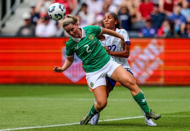 Women s International Friendly, Länderspiel, Nationalmannschaft TQL Stadium, Ohio 29 6 2025 United States vs Republic of Ireland Ireland s Jessie Stepleton and Yazmeen Ryan of USA Jessie Stepleton and Yazmeen Ryan 29 6 2025  Copyright: x INPHO RyanxByrnex RB1_9141