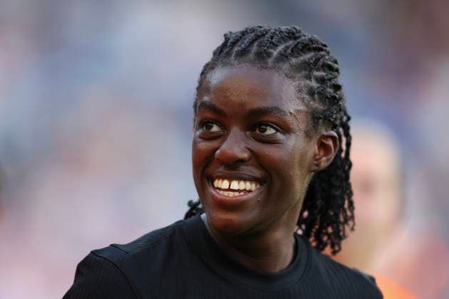 Leicester, England, 29th June 2025. Michelle Agyemang of England Women during the England Women vs Jamaica Women International Friendly, Länderspiel, Nationalmannschaft match at the King Power Stadium, Leicester. Picture credit should read: James Baylis Sportimage EDITORIAL USE ONLY. No use with unauthorised audio, video, data, fixture lists, club league logos or live services. Online in-match use limited to 120 images, no video emulation. No use in betting, games or single club league player publications. SPI_049_JB_Eng_Jam SPI-3998-0049