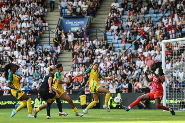 Leicester, England, June 29th 2025: Beth Mead (9 England) scores the seventh goal for England during the International Friendly, Länderspiel, Nationalmannschaft football match between England and Jamaica at King Power Stadium in Leicester, England (Natalie Mincher SPP) Copyright: xNataliexMincher SPPx spp-en-NaMi-335A2963
