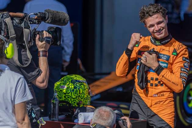 F1 Grand Prix of Austria Lando Norris of Great Britain and McLaren F1 Team driver after the race at Formula 1 MSC Cruises Austrian Grand Prix in Spielberg, Austria, on June 29, 2025. Spielberg Austria  Copyright: xRobertxSzaniszlox originalFilename:szaniszlo-notitle250629_npYHz.jpg