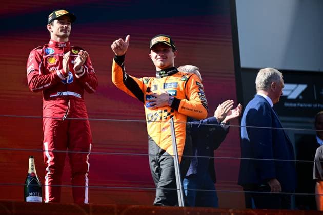 F1 Grand Prix of Austria Lando Norris of the McLaren F1 Team celebrates after the race in Spielberg, Styria, Austria, on June 29, 2025, during the 12th round of the Formula 1 World Championship, WM, Weltmeisterschaft Spielberg Styria Austria  Copyright: xAndreaxDiodatox originalFilename:diodato-formula1250628_npPFG.jpg