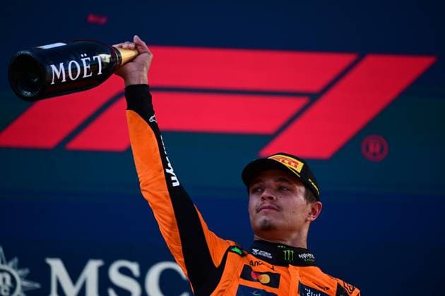F1 Grand Prix of Austria Lando Norris of the McLaren F1 Team celebrates after the race in Spielberg, Styria, Austria, on June 29, 2025, during the 12th round of the Formula 1 World Championship, WM, Weltmeisterschaft Spielberg Styria Austria  Copyright: xAndreaxDiodatox originalFilename:diodato-formula1250629_npMiv.jpg