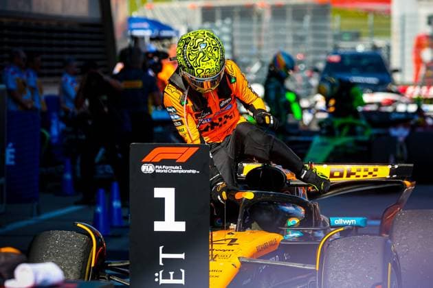 MOTORI - Formula 1 - MSC Cruises Austrian Grand Prix 2025 04 Lando Norris, (GRB) McLaren Mercedes MCL39, during the Austrian GP, Spielberg 26-29 June 2025, Red Bull Ring Formula 1 World Championship, WM, Weltmeisterschaft 2025. Austria Austria  Copyright: xIPAxSport ABACAx