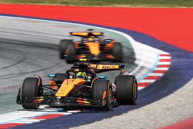 Zeltweg, Austria June 29 4 Lando Norris GBR McLaren F1 Team GBR MCL39 Mercedes during the Austrian F1 Grand Prix 2025 at Zeltweg Air Base on June 29, 2025 in Zeltweg, Austria Photo by Philippe Nanchino Eurasia Sport Images JustPictures Zeltweg Zeltweg Air Base Austria Copyright: x x2025xEurasiaxSportxImagesx jp-en-EuSpIm-MPS_PPN_GPF1_Austria_29Jun2025_AT3589