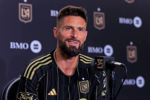 June 29, 2025, Los Angeles, California, USA: Olivier Giroud 9 of the Los Angeles Football Club attends a press conference, PK, Pressekonferenz after his last MLS, Fussball Herren, USA game against the Vancouver Whitecaps on Sunday June 29, 2025 at the BMO Stadium in Los Angeles, California. JAVIER ROJAS PI Los Angeles USA - ZUMAp124 20250629_zaa_p124_077 Copyright: xJavierxRojasx