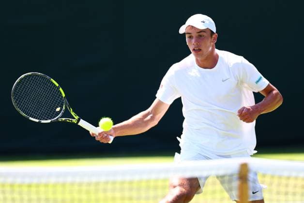 Oliver Tarvet during his first round match Wimbledon Tennis Championships, Day 1, The All England Lawn Tennis and Croquet Club, London, UK - 30 Jun 2025London The All England Lawn Tennis and United Kingdom  Copyright: xJamesxMarsh Shutterstockx 15378842as