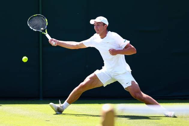 Oliver Tarvet during his first round match Wimbledon Tennis Championships, Day 1, The All England Lawn Tennis and Croquet Club, London, UK - 30 Jun 2025London The All England Lawn Tennis and United Kingdom  Copyright: xJamesxMarsh Shutterstockx 15378842av