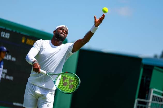 Frances Tiafoe during his first round match Wimbledon Tennis Championships, Day 1, The All England Lawn Tennis and Croquet Club, London, UK - 30 Jun 2025London The All England Lawn Tennis and United Kingdom  Copyright: xJamesxMarsh Shutterstockx 15378842ba
