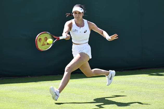 Eva Lys, GER, during first round of 2025 All England Lawn Tennis Championships at Wimbledon, womens singles, London, 30 06 2025