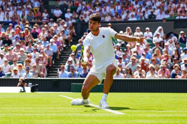 Carlos Alcaraz during his first round match Wimbledon Tennis Championships, Day 1, The All England Lawn Tennis and Croquet Club, London, UK - 30 Jun 2025London The All England Lawn Tennis and United Kingdom  Copyright: xJavierxGarcia Shutterstockx 15378843eh