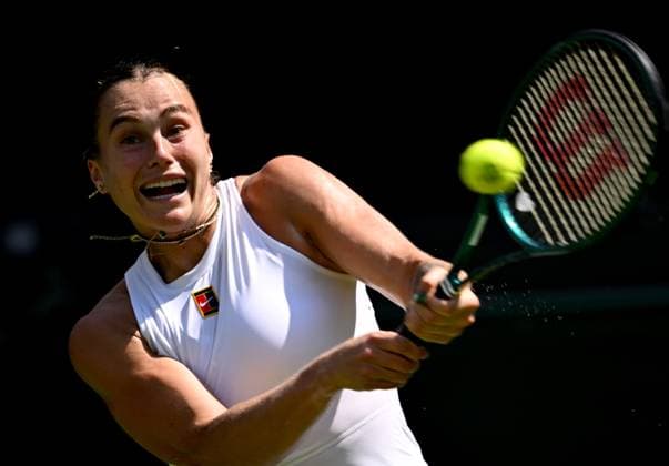 (250630) -- LONDON, June 30, 2025 -- Aryna Sabalenka hits a return during the women s singles first round match between Aryna Sabalenka of Belarus and Carson Branstine of Canada at Wimbledon tennis Championship in London, Britain, June 30, 2025. ) (SP)BRITAIN-LONDON-TENNIS-WIMBLEDON-WOMEN S SINGLES LixYing 