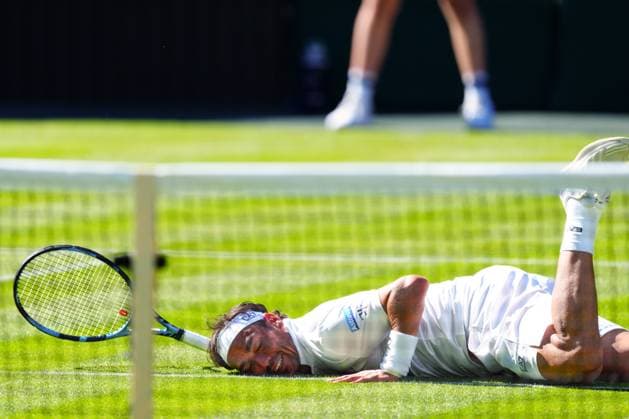 Fabio Fognini falls during his first round match Wimbledon Tennis Championships, Day 1, The All England Lawn Tennis and Croquet Club, London, UK - 30 Jun 2025London The All England Lawn Tennis and United Kingdom  Copyright: xJavierxGarcia Shutterstockx 15378843gv