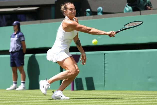 June 30, 2025, London, Celestynow, England: ARYNA SABALENKA during the match against C. Branstine of Canada in the first round of Championships 2025 at Wimbledon AELTC in London. Sabalenka won 6:1, 7:5 London England - ZUMAc278 20250630_zsp_c278_031 Copyright: xMarcinxCholewinskix