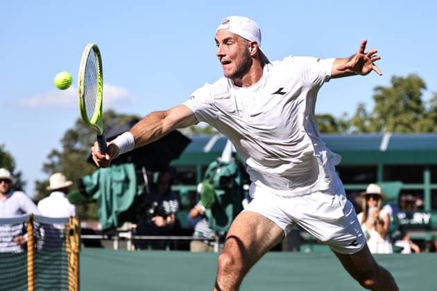 Jan Lennard Struff, GER, during first round of 2025 All England Lawn Tennis Championships at Wimbledon, mens singles, London, 30 06 2025